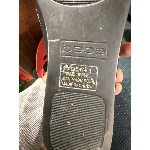 Bebe Platform Dragon Embroidered Elastic Band Slides SZ 9 Vintage Y2K - Picture 8 of 10